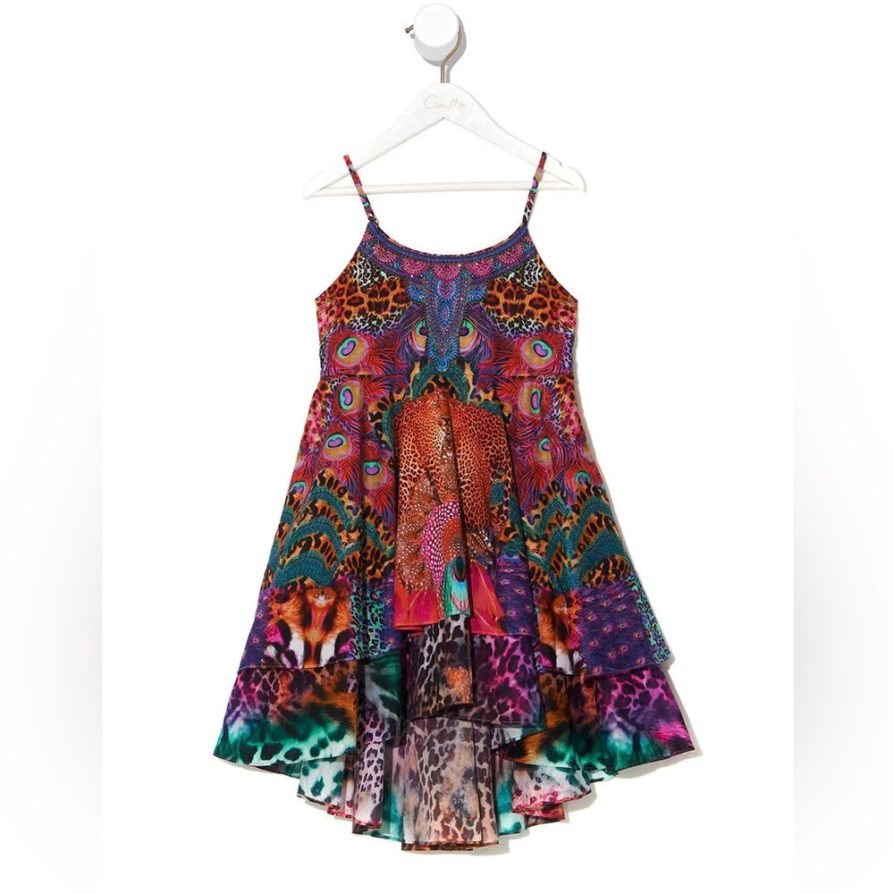 Kids round neck tiered dress 12-14 Xanadu Rising